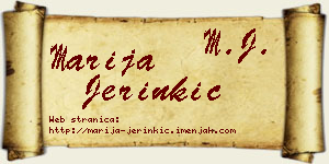 Marija Jerinkić vizit kartica